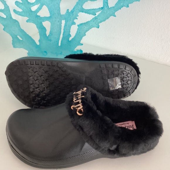 REDUCED Juicy Couture Women's Mule Clogs w/Luxurious Fur/Stylish Jewel Embellish - Picture 6 of 8